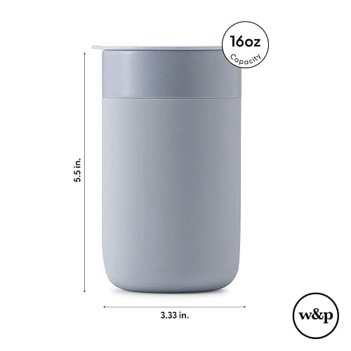 W&P Porter Ceramic Mug w/ Protective Silicone Sleeve, Terrazzo Charcoal 16 Ounces | On-the-Go | Reusable Cup for Coffee or Tea | Portable | Dishwasher Safe thumbnail 3
