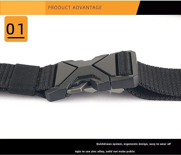 Cicilin Mens Quick Release Tactical Belt Military Work Nylon Web Work Adjustable Belt thumbnail 2