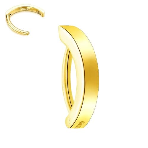 VOJO 14G G23 Titanium Clicker Belly Button Ring,10/12mm Reverse Curved Hoop Navel Barbell Piercing Jewelry - Image 1