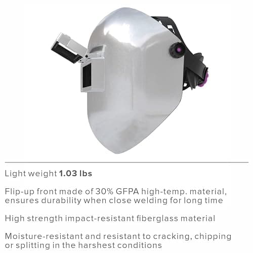 Tefuawe Flip Up Chopped Fiberglass Sugar Scoop Welding Helmet, Medium Cut top and Bottom Sugar Scoop Pipeline Welding Hood thumbnail 3