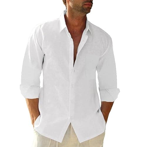 JEKAOYI Linen Button Down Shirt
