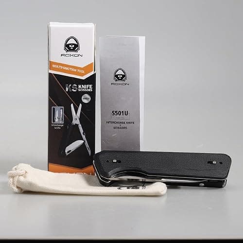 Roxon S501U – Forbici tascabili pieghevoli e lama sostituibile | Multiuso 2 in 1 con clip da cintura per outdoor, campeggio ed escursionismo; strumento EDC resistente e leggero thumbnail 9