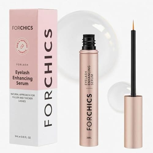 ForChics Eyelash Growth Serum - Prostaglandin-Free Lash Enhancing Serum for Longer, Thicker Lashes and Brows- Natural Formula, Visible Results in 2 Weeks - Vegan, Hormone-Free 0.10 fl. oz / 3ml - Image 1