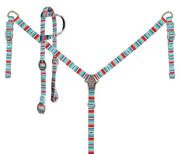 Showman Serape Southwest Print Nylon Headstall & Breast Collar Set - Image 1