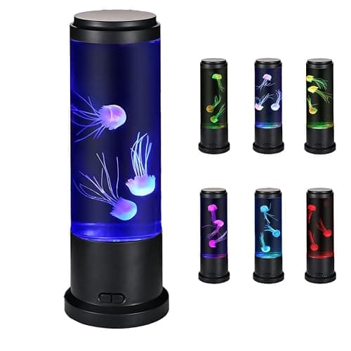 Meloki 11 inch Jellyfish Lamp, LED Jelly Fish Light Lamp, Color Changing Jellyfish Tank Table Lamp Decorations for Home Office Decor Great Gifts for Kids - Image 1
