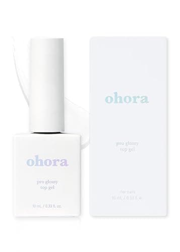 ohora Gel Nail Care (Pro Glossy Top Gel) - Corrects Nail Texture, Easy to Use & Easy to Remove for Semi Cured Gel Nail Strip Application - Professional Salon-Quality for Healthy, Strong Nails - 03. Pro Glossy Top Gel - Image 1