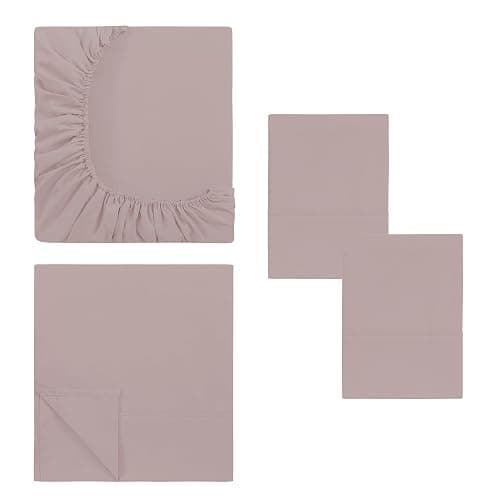 Modern Threads Soft Microfiber Solid Sheets - Luxurious Microfiber Bed Sheets - Includes Flat Sheet, Fitted Sheet with Deep Pockets, & Pillowcases Cameo Rose Queen thumbnail 8