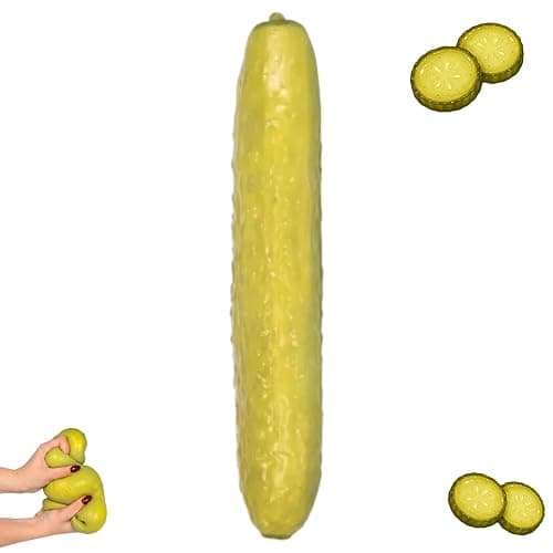 Squishy Pickle, Pickle Squishy Stress Toy, Fidget Squishy Toys, Fruit Stress Balls for Anxiety Relief, Perfect to Squeeze, Sensory Toys (Pickle) - Image 1