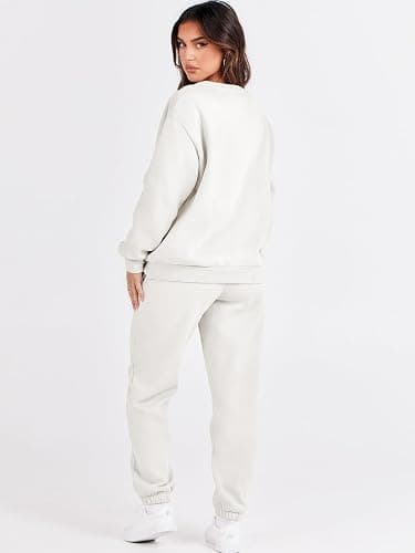 ANRABESS Women's Two Piece Outfits Sweatsuit Lounge Set Long Sleeve Crewneck Sweatshirt Jogger Pants Tracksuit 2025 Fall Sets thumbnail 5