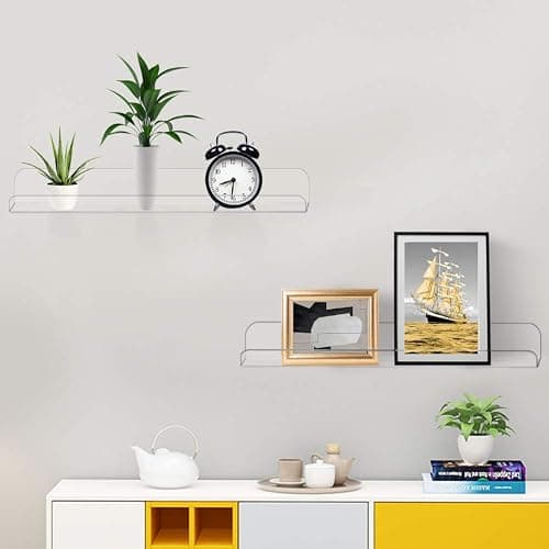 Weiai Clear Acrylic Shelf 15" Invisible Floating Wall Ledge Bookshelf, Kids Book Display Shelves Wall Mounted (15 Inch 3Pack) thumbnail 6