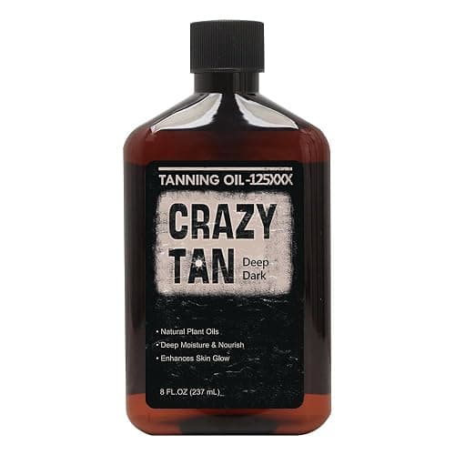 Crazytan Tanning Oil 125xxx 8oz Deep Dark Natural Oil– Fresh Citrus Scent – Made in USA - Image 1