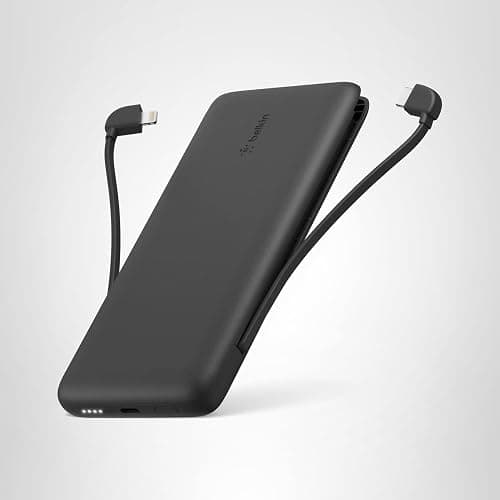 Belkin Portable Charger Power Bank for iPhone/Android - 10,000mAh, 23W Battery Pack for Phone with Integrated USB-C, Lightning Cables - Pass-Through Capability, Charge 2 Devices at Once thumbnail 13