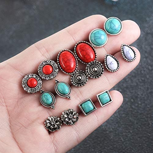 36 Pairs Boho Stud Earrings Set for Women Hypoallergenic Earrings Vintage Bohemian Assorted Earrings thumbnail 6