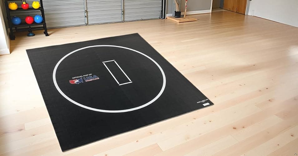 Dollamur 10'x10' Wrestling Mat, Navy, Gymnastics, with Circles thumbnail 3