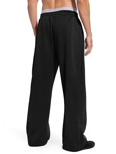 Qlarnaweer Men's Sweatpants Joggers Baggy Wide Leg Lounge Pants with Pockets Casual Athletic Sweats thumbnail 2