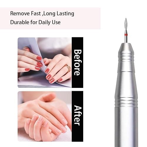 ERUIKA 10pcs Diamond Flame Cuticle Drill Bits Set, Professional Cuticle Nail Drill Bits for Dead Skin 3/32'' Nails Dry Manicure Pedicure Shape Remove Nail Salon Tools(Fine-F) thumbnail 3