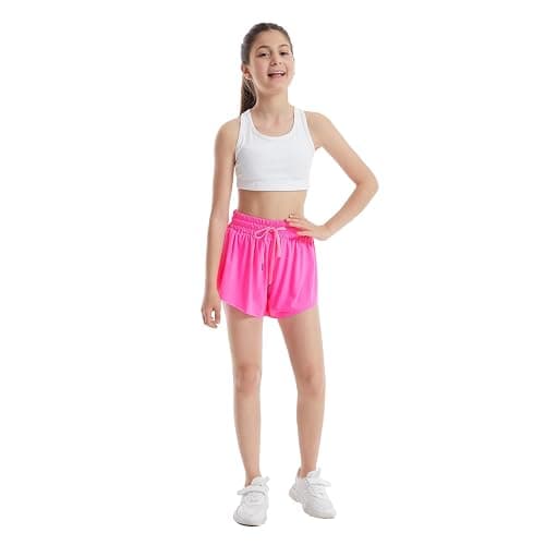 Celfaeree 3-4 Packs Girls Flowy Butterfly Shorts Athletic 2 in 1 Running Active Skirt Shorts, Workout Short for Kids Teens thumbnail 5