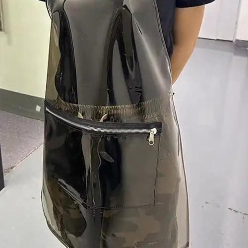 USCHAILIQIANG Hairstylist Aprons For Women Men With 3 Pockets Cross Back Adjustable Work Apron Soft Tpu Plastic Aprons thumbnail 5