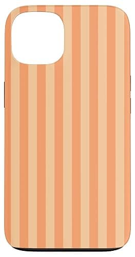 Elegant Orange and Peach Stripes Elegant Vertical Lines Case for iPhone 13 - Image 1