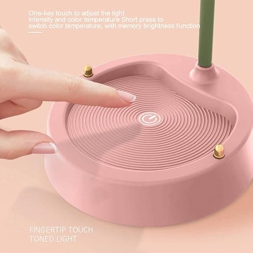 MAGICKK Flower LED Desk Lamp Cordless Table Light Adjustable Gooseneck Dimmable Touch Rechargeable Battery Student Bedroom Room Lighting Table Light House Decor (Pink) - Pink thumbnail 6