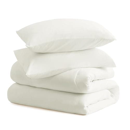 CozyLux Queen Comforter Set Ivory, 3 Pieces Solid Breathable Quilted Style Bedding Sets for Girls, Luxury Soft Microfiber Down Alternative Comforter Bet Set All Season (1 Comforter & 2 Pillowcases) thumbnail 9