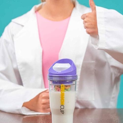 CRUNCHCUP XL Portable Cereal Cup for Breakfast On the Go - Purple | Skip the Spoon and Bowl - Designed for a quick, convenient breakfast at home, on the go, or during busy mornings. thumbnail 3