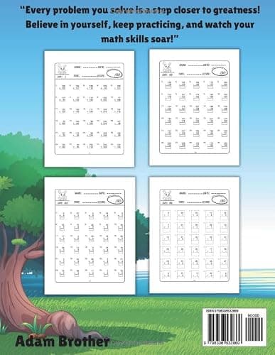 3rd Grade Math Workbook Addition,Subtraction,Multiplication and Division: 100 Pages ,2000 Exercises One Page A Day thumbnail 2