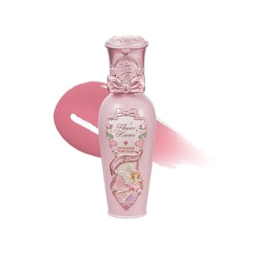 Flower Knows Midsummer Fairytales Coating Lip Lacquer,Glowy Non-Fading Lip Gloss,Hydrating Tinted Lip Oil for Girls&Women,Vegan & Cruelty Free,0.17Fl Oz(G05 Freesia) - G05 Freesia - 0.17 Fl Oz (Pack of 1)