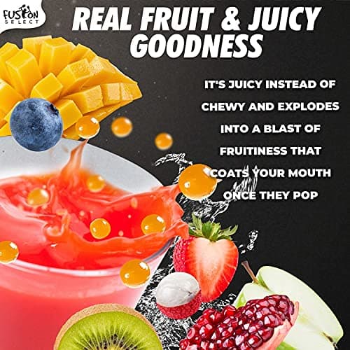 Fusion Select Strawberry, Mango, Passion Fruit Bursting Boba Popping Boba Pearls Fruit Tea Snack Toppings thumbnail 4