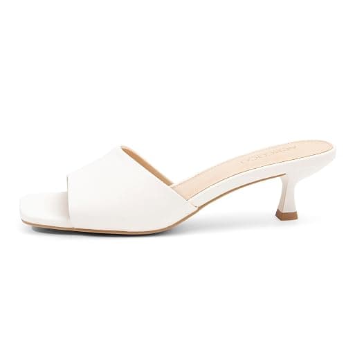 AprCoco Women Kitten Heels Sandals Low Heels Square Open Toe One Band Slip-On Heeled Mules Comfortable Dressy Vacation Sandals thumbnail 5