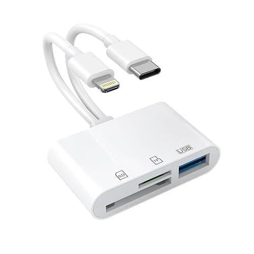 USB SD Card Reader SD Card Reader for iPhone, MBODMI USB-C & Lightning Dual Port Connectors,Digital Camera Adapter to iPhone USB C, Memory Card Reader Supports SD/Micro SD/USB 3.0 No App Required - Image 1