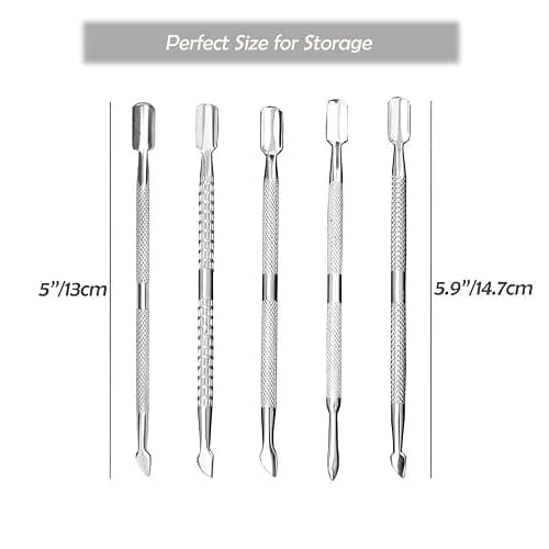 10Pcs Cuticle Pusher Remover and Cutter, Creatiee Double Ended Stainless Steel Cuticle Cleaner Nail Gel Polish Removal, Manicure Pedicure Nail Tools for Fingernails Toenails - Professional & Durable thumbnail 3