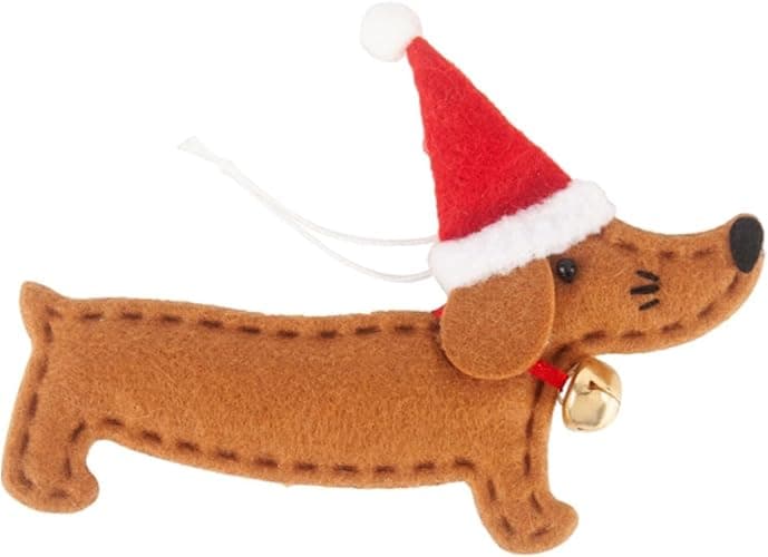 Dachshund Christmas Ornament - Cute Plush Dog Decor for Xmas Tree - Image 1