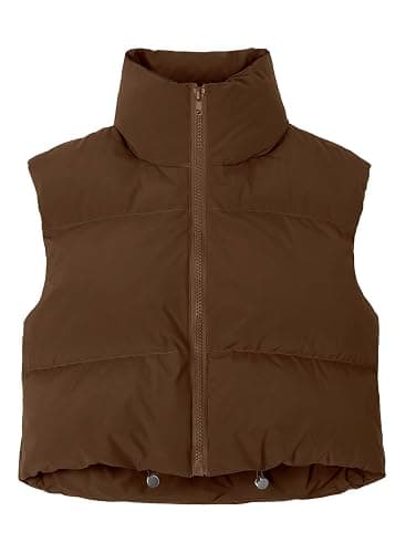 JZC Women's Crop Puffer Vest Lightweight Sleeveless Jacket 2025 Fashion Winter Outerwear Padded Gilet thumbnail 5