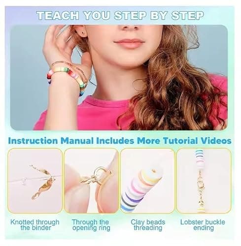 S&W DECORE 25770 Pcs Clay Beads Bracelet Making Kit for Girls 192 Colors Friendship Bracelet Kit Beads for Jewelry Making Polymer Clay Bead Set for DIY Craft Gifts for Teen Girls thumbnail 6
