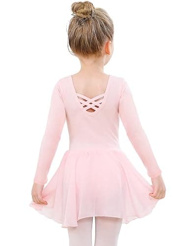 Ballettkleidung Mädchen Baumwolle Ballettkleid Balletttrikot Kurzarm Tanzkleid Tanzbody mit Chiffon Rock Tütü - Image 1