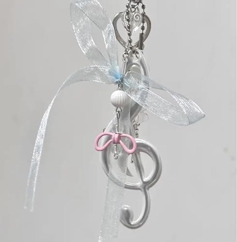 PLwelth Music Note Keychain for Women Bag Charms for Purse Handbags Backpack Tote Bags Car Keys Cute Bow Bear Charm Accessories Keyring Aesthetic Musical Symbol Keychain Personalized Music Lover Gifts thumbnail 3