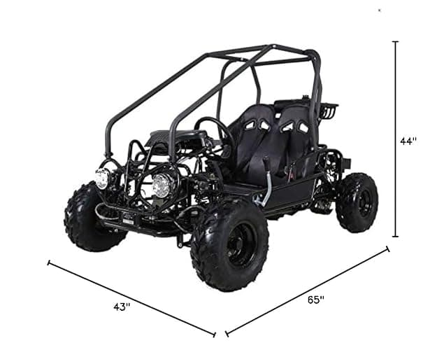 HHH Gokart GK110 Upgraded 125cc Go Kart Gas Fully Automtatic with Reverse Youth Kids 2 Seater 125cc Kart (Black Color) thumbnail 2