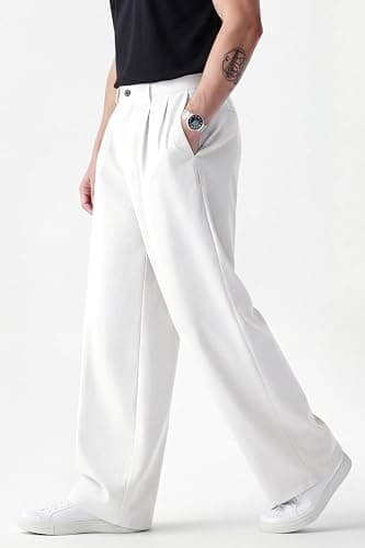 Heyfanee Mens Casual Pants Loose Fit Slacks for Men with Belt Loops thumbnail 2