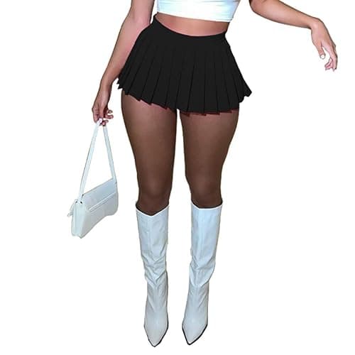 Women's Mini Pleated Skirts Sexy Club Y2k High Wiast Stretchy Tennis Skater A-line Skirt - Image 1