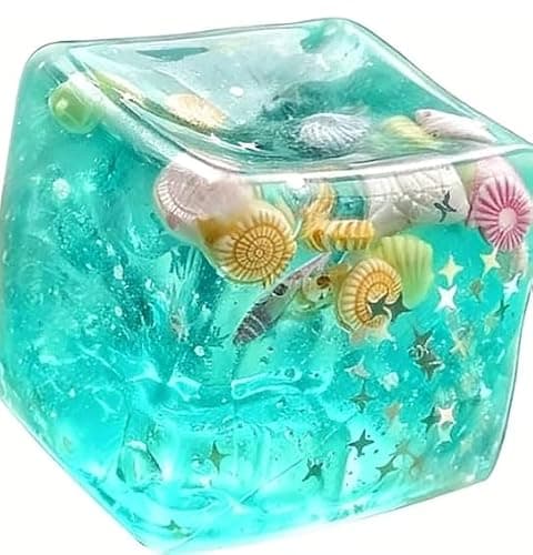 1 PCS Ice Cubes Stress Balls, Ice Cubes Marine Shells Squishies Toy,Soft Slow Rise Squishy Stress Relief Sensory Toy, Stretchy Fidgets Toys,Calming Anxiety Relief Hand Grip Bal(1 PCS) - Image 1