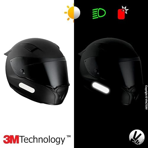 VFLUO - Kit 4 Bandes Stickers Rétro Réfléchissants Casque Moto - Autocollants Homologués Dimensions FR - Haute Visibilité, Technologie 3M™ - Couleurs et Design - Adhérence maximale thumbnail 5