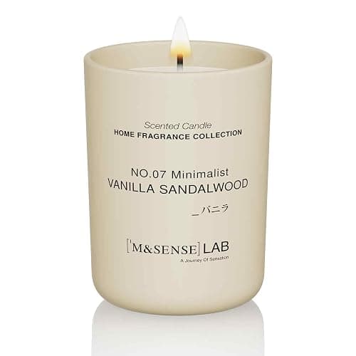 M&SENSE Natural Soy Candle| Vanilla Sandalwood | 8.82 oz, 50H Burn | Minimalist Christmas Scented Candle for Relaxation, Gifting, Home Décor | for Bedroom, Office, Party Medium - Image 1