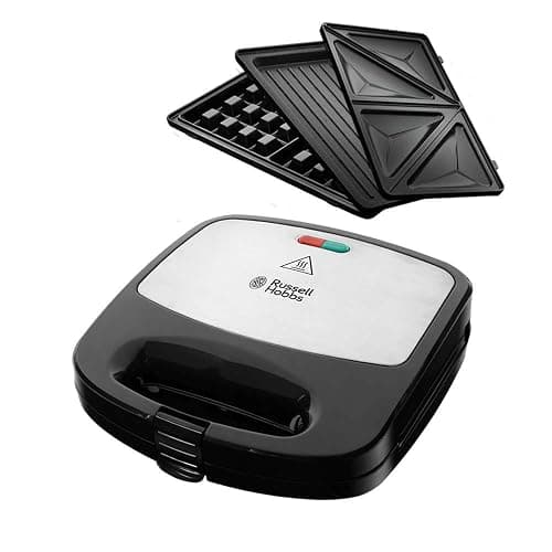 Russell Hobbs Appareil Croque Monsieur [Multifonction 3 en 1] Fiesta (Gaufrier, Sandwich, Gril, Plaques antiadhésives lavables au lave-vaiselle, extensible : cake pop, mini donut, churros) 24540-56 - Image 1