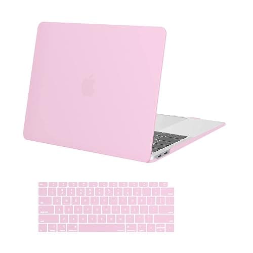 MOSISO Compatible with MacBook Air 13 inch Case 2022 2021 2020 2019 2018 Release A2337 M1 A2179 A1932 Touch ID, Plastic Hard Shell Cover&Keyboard Cover for MacBook Air 13.3 inch Case, Clear Pink - Image 1