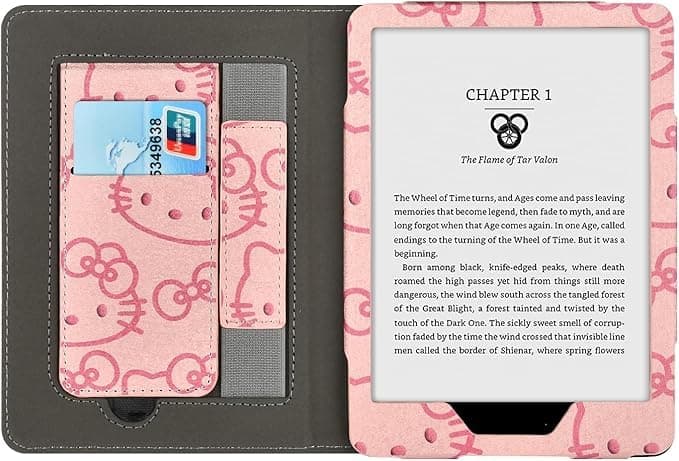 Case for 7"/6.8" Kindle Paperwhite(12th/11th Generation-2024/2021) and Kindle Colorsoft Signature Edition, Slim PU Shell Cover Case with Auto-Wake/Sleep for Kindle Paperwhite 2024, Flowers (Pink) thumbnail 2