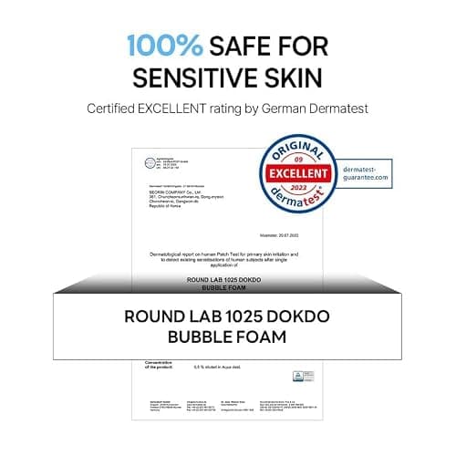 ROUND LAB 1025 Dokdo Bubble Foam Cleanser, Gentle Foaming Face Wash for Sensitive Skin, Low pH 5.5, Hydrating Korean Skincare, Panthenol & Deep Sea Water, Hypoallergenic, Fragrance-Free (5.07 Fl Oz) thumbnail 5