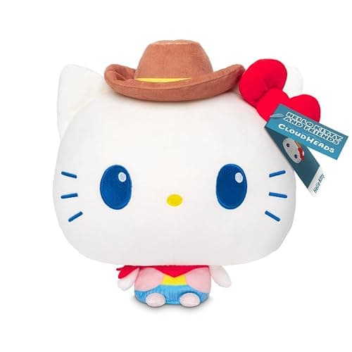 TeeTurtle Cowgirl Hello Kitty 8" Cloudheads Plushie - Amazon Exclusive Hello Kitty and Friends Western Collection - Cute Kawaii Soft Weighted Stuffed Animal thumbnail 6