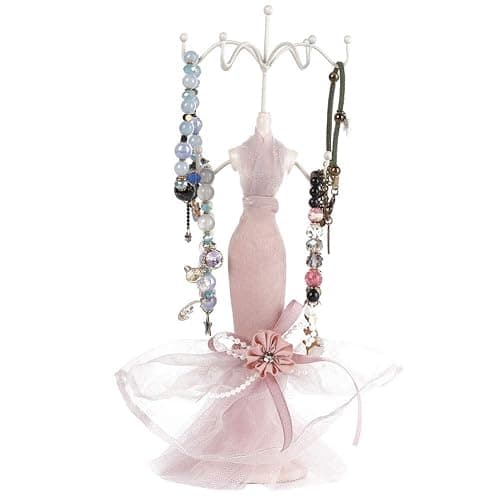 Jewelry Stand Holder, Elegant Lady Model Jewelry Organizer Mannequin Princess Dress Necklace Hanging Rack for Bracelets Earrings Rings Women Girls thumbnail 8