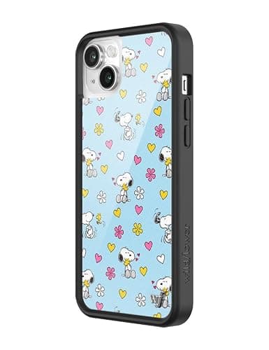 Wildflower Cases - Compatible with iPhone 13/14 | Protective Bumper, 6.5ft Drop Test Certified, Women Owned Small Business | Snoopy Blue Yellow Heart Flower Trendy | Mad Happy x Peanuts thumbnail 2